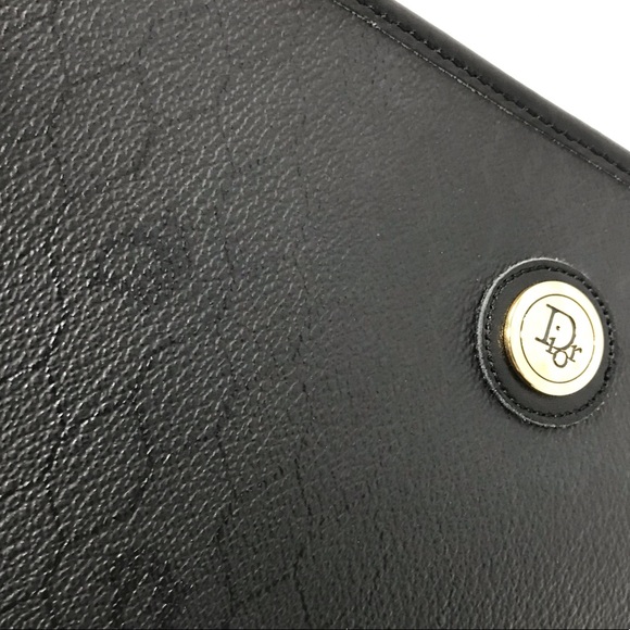 CHRISTIAN DIOR CLUTCH CASE BLACK LEATHER - Picture 6 of 8